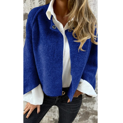 Cropped Cardigan Jacket with Button Closure