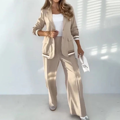 Two-Piece Blazer & Wide-Leg Pants Set