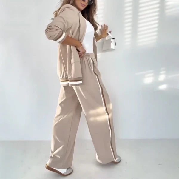 Two-Piece Blazer & Wide-Leg Pants Set