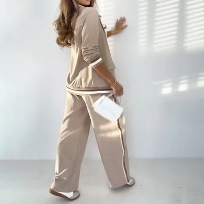 Two-Piece Blazer & Wide-Leg Pants Set