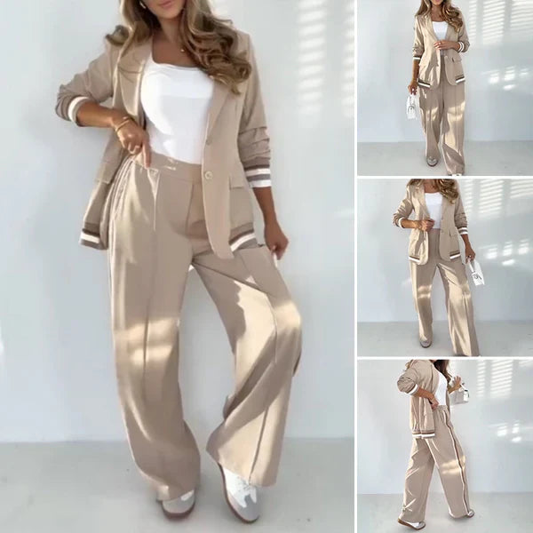 Two-Piece Blazer & Wide-Leg Pants Set