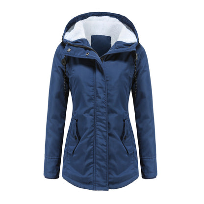 Fleece-Lined Parka Jacket with Hood